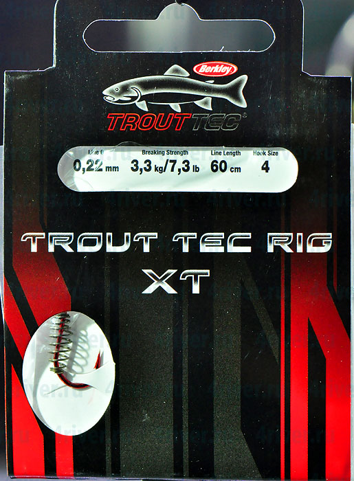 Поводок для форелевой пасты Berkley Trout TEC Rig XT 0,18 size 10 - купить  по цене 263 руб. в Москве, интернет-магазин