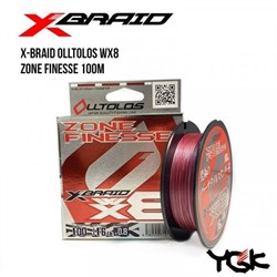 Леска Плетёная YGK X-Braid Olltolos WX8 Zone Finesse 100м #0.8 16lb red/white - фото 102148