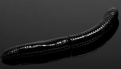 Мягкая приманка Libra Lures Fatty D Worm 65 цвет 040-black 10шт/уп - фото 104150