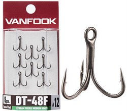 Крючки Тройные Vanfook DT-48F StreamTreble Hooks Medium Heavy #14 8шт/уп - фото 107069