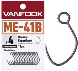 Крючки Безбородые Vanfook ME-41B Minnow Expert Hook Barbless Medium Heavy #6 16шт/уп - фото 107090