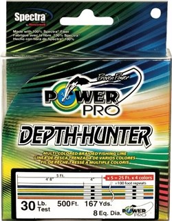 Плетеная леска Power Pro 150м Depth Hunter Multicolor 0,28мм - фото 14895