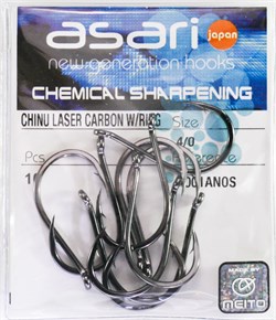 Крючки Asari Chinu Carbon Nickel №4/0 10шт/уп - фото 23024