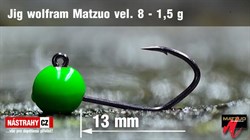 Джиг-головка Вольфрамовая Matzuo №8 Green/Black 1,5гр 5шт/уп - фото 29683