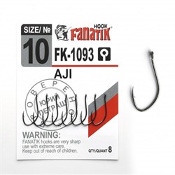 Крючки Fanatik Aji FK-1093 №10 8шт/уп - фото 35398
