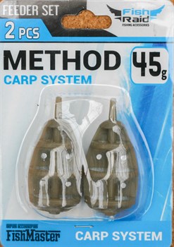 Методная Кормушка Mifine Method Carp System 45гр 2шт/уп Блистер - фото 36182