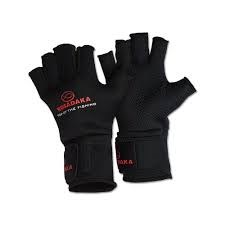 Перчатки неопреновые Kosadaka Fishing gloves-17 обрезанные, 5 пальцев, чёрные р-р M - фото 37240