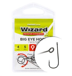 Крючки Wizard Big eye hook Twister #8 6шт/уп - фото 44007