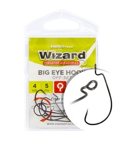 Крючки Офсетные Wizard Big eye hook Off-set #8 6шт/уп - фото 44012