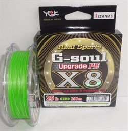 Леска Плетёная YGK G-soul Upgrade PE X8 200м #0.6 14lb green/white - фото 44758