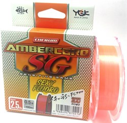 Леска флюорокарбоновая YGK Ambercord SG sexy fluoro100м #0.8 3,5lb/0,151мм - фото 45976