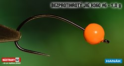 Джиг-головка Вольфрамовая Hanak Крючок Безбородый H360 №6 Orange/Black 1,0гр 5шт/уп - фото 46364