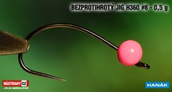 Джиг-головка Вольфрамовая Hanak Крючок Безбородый H360 №8 Pink/Black 0,5гр 5шт/уп - фото 46368