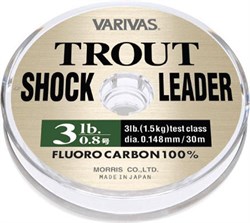 Леска флюорокарбон Varivas FluoroCarbon 100% Trout Shock Leader 30м #2 (8Lb/0,235мм) - фото 49367