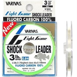 Леска флюорокарбон Varivas Fluorocarbon 100% Light Game Shock Leader 30м #0.8 3Lb - фото 49373