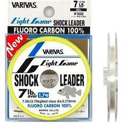 Леска флюорокарбон Varivas Fluorocarbon 100% Light Game Shock Leader 30м #1.7 7Lb - фото 49377