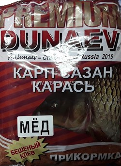 Прикормка Дунаев Премиум Карп Сазан Мёд Красный 1кг - фото 51080