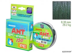 Леска Плетёная Ant Green х4 150м 0.30мм 29,2кг - фото 53560
