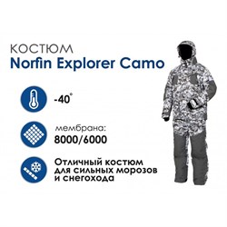 Костюм зимний Norfin Explorer Camo 04 размер XL - фото 55336