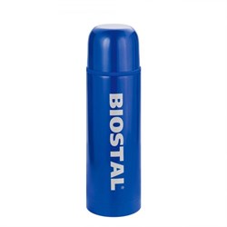 Термос Biostal NB500C-B с двойной колбой цветной синий (узкое горло) - фото 58394