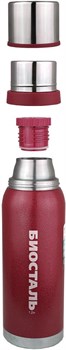 Термос Biostal Охота NBA-1000R с двумя чашками (узкое горло) красный - фото 58714