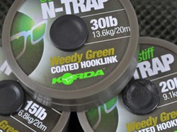 Поводковый материал Korda N-Trap Semi-stiff 30lb Weedy Green - фото 60601