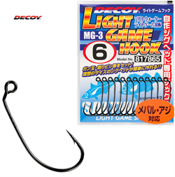 Крючки Офсетные Decoy Worm MG 3 Light Game Hook #8 12шт/уп - фото 65397