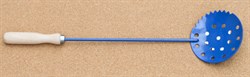 Черпак синий малый с деревянной ручкой - фото 72295