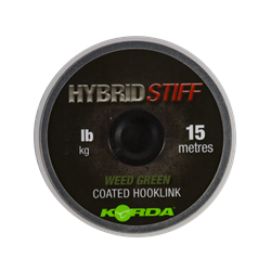 Поводковый материал Korda Hybrid Stiff  Weedy green 20lb 15м - фото 76822