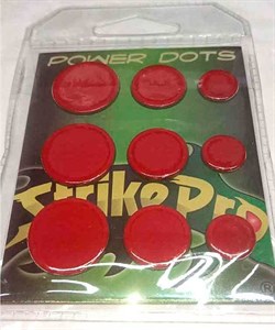 Power Dots Strike Pro Свинцовые наклейки для воблеров красные (размер M от 0,07до 0,16гр) 25шт/уп - фото 77398