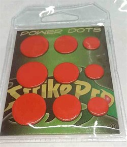 Power Dots Strike Pro Свинцовые наклейки для воблеров оранжевые (размер L от 0,11до 0,22гр) 25шт/уп - фото 77400