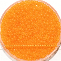 Бисер Рыболовный золото-оранжевый прозрачный матовый 2,1мм - фото 7764