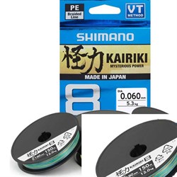 Леска плетёная Shimano Kairiki 8 PE 150м мультиколор 0.100мм 6.5кг - фото 84317