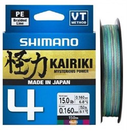 Леска плетёная Shimano Kairiki 4 PE 150м мультиколор 0.06мм 4.4кг - фото 85072
