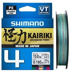 Леска плетёная Shimano Kairiki 4 PE 150м мультиколор 0.28мм 26кг - фото 85080