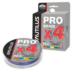 Леска Плетёная Nautilus Pro Braid X4 Multicolor 0.12 5.5кг 12lb 150м - фото 86597