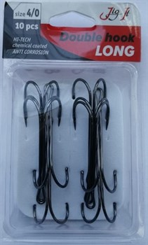 Двойник JIG IT Long double hooks 10 шт/уп №1 - фото 91289