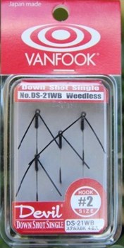 Крючки Vanfook DS-21WB Devil Down Shot Single Hook #02 4шт/уп - фото 96153