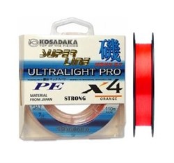 Леска плетеная Kosadaka Super Line Pe X4 Ultralight Pro 110м, цв. orange, 0,08мм, 4,9кг - фото 97786