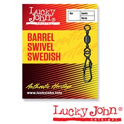 Вертлюжок-застёжка Lucky John Barrel Swivel Swedish LJ5030-008 7шт/уп - фото 97891