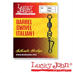 Вертлюжок-застёжка Lucky John Barrel Swivel Italian 1 LJ5051-005 10шт/уп - фото 97900