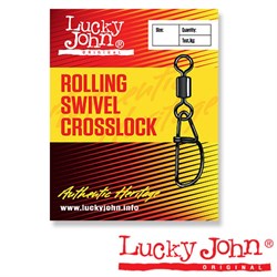 Вертлюжок-застёжка Lucky John Rolling Swivel Crosslock LJ5057-004 - фото 97911