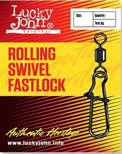 Вертлюжки-застежки Lucky John Rolling Swivel Fastlock 38кг 7шт/уп LJP5101-002 - фото 97931