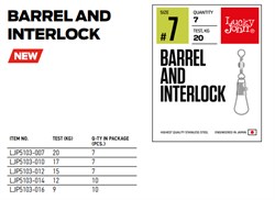 Вертлюжки-застежки Lucky John Barrel And Interlock 20кг 7шт/уп LJP5103-007 - фото 97946
