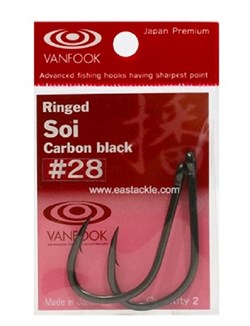 Крючки Vanfook Ringed Soi Carbon Black #16 7шт/уп - фото 98123