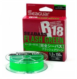 Леска Плетёная Seaguar X8 PE R18 Seabass Flash Green 150м #1,0 19Lb/0,165мм - фото 98233