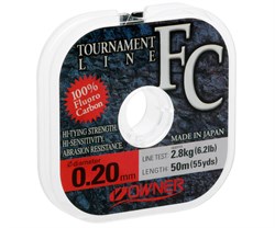 Леска флюорокарбон Owner Tournament FC 50м 0,2мм 2,8кг - фото 98932