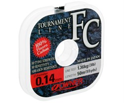 Леска флюорокарбон Owner Tournament FC 50м 0,14мм 1,4кг - фото 98939