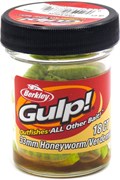 Приманка Berkley Gulp Alive Honey Worms 3,3 см Медовый червь шартрез 18шт/уп