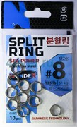 Заводные кольца Wonder SPLIT RING SEA POWER stainless steel, size #9, 81кг 8шт/уп